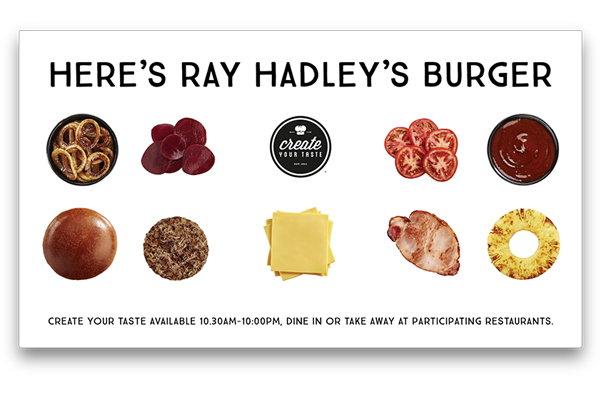 The Ray Hadley Burger (Create Your Own Taste)